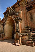 Bagan Myanmar. Sulamani temple. Details of the facade. 
